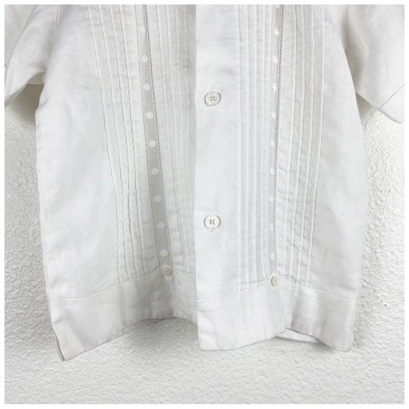 Mi Stilo Es‎ Yucatan Button Down Short Sleeve Shirt in White Size 4 - Picture 6 of 7